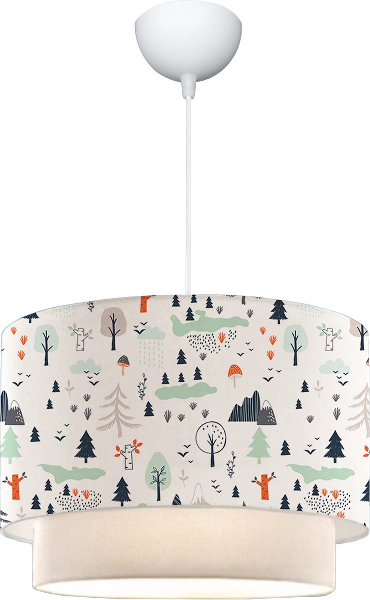 Kinder hanglamp Lurgan E27 wit met boommotief lux.pro