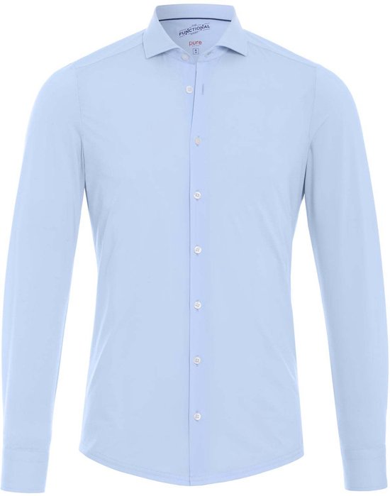 Pure - H.Tico The Functional Shirt Blauw - Heren - Maat 46 - Slim-fit