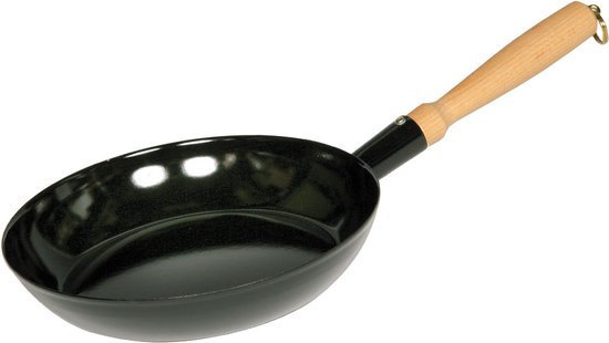 RIESS Koekenpan houten handvat - 30 cm - Emaille