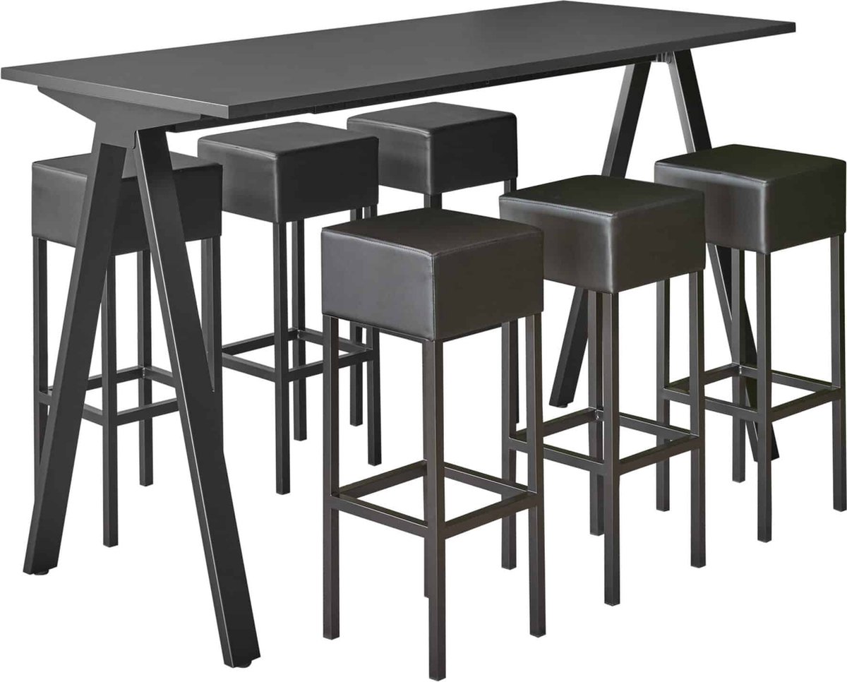 ABC Kantoormeubelen Bartafel Victory breed 160CM kleur frame Wit (RAL9010) kleur blad Antraciet eiken