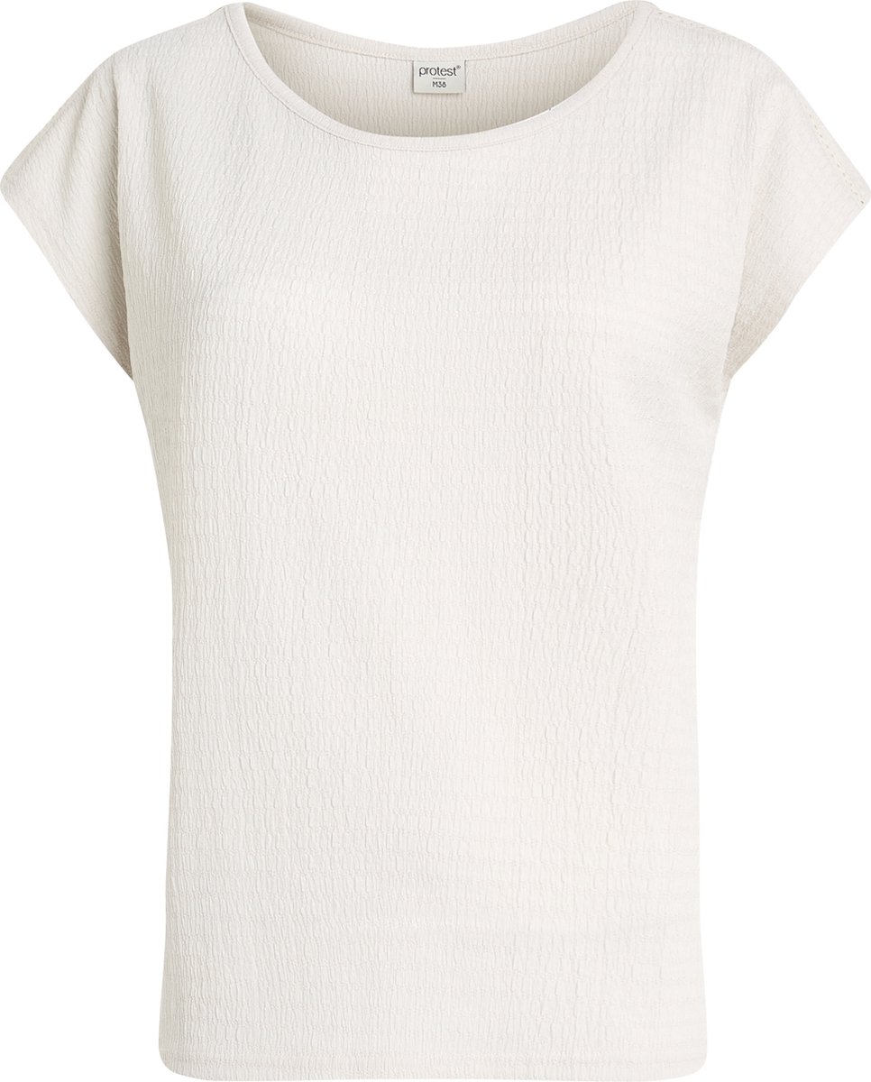 Protest Prtboreal – T shirt Dames – Korte mouwen – Ronde hals Kitoffwhite
