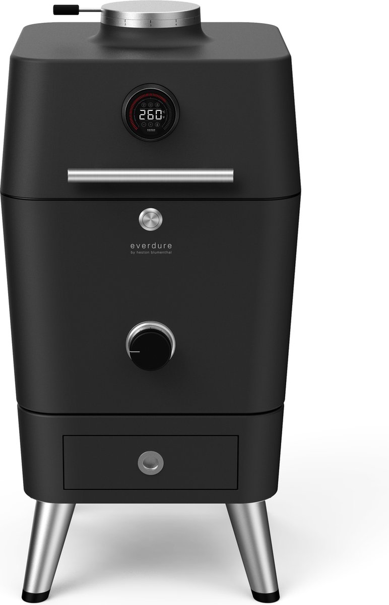 Everdure 4K houtskool barbecue met beschermhoes - antraciet/blauw