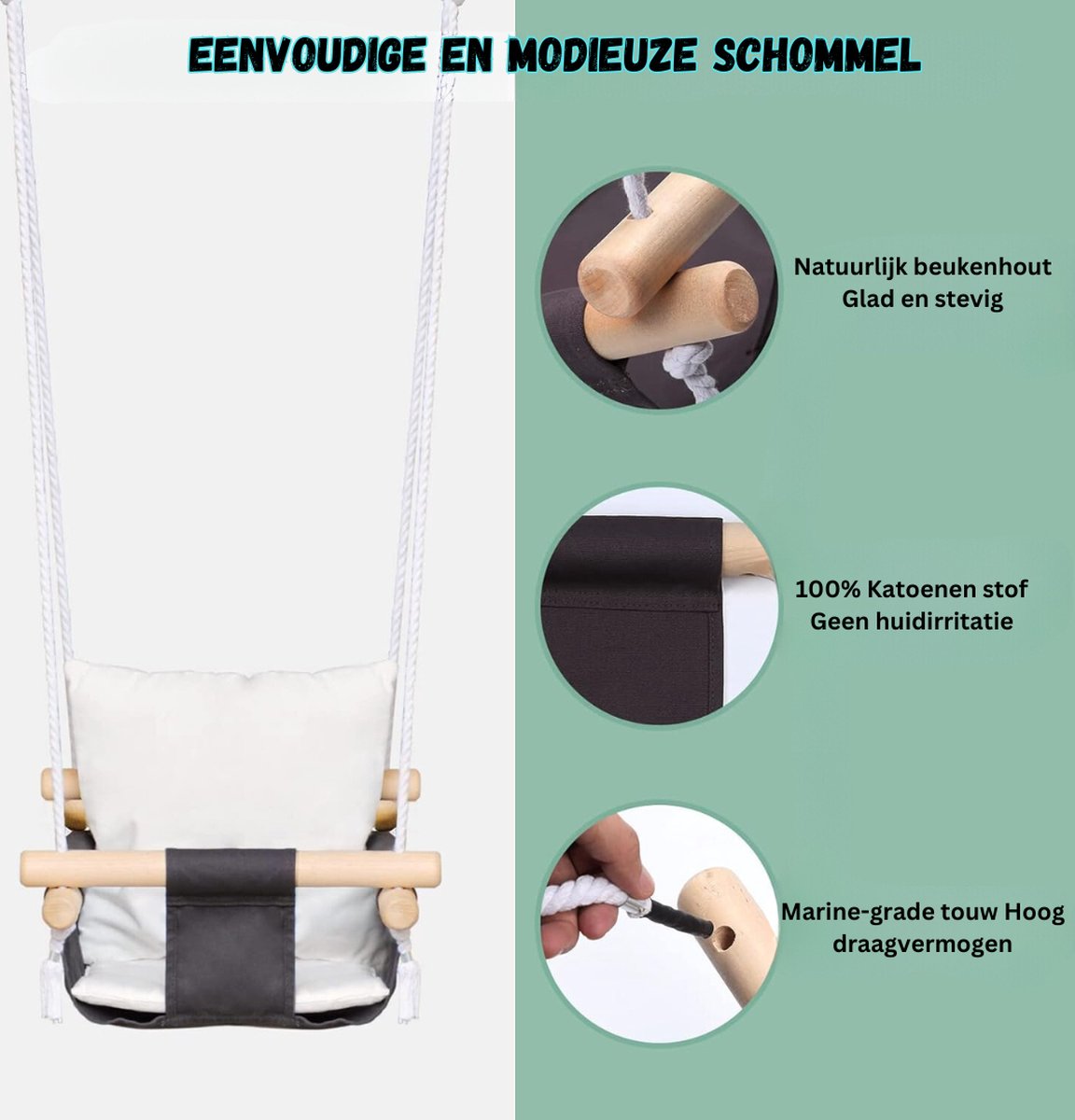 2-in-1 babyjumper met babyschommel en schommelframe, babywip en