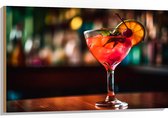 Hout - Drankje - Alcohol - Cocktail - Bar - Fruit - 105x70 cm - 9 mm dik - Foto op Hout (Met Ophangsysteem)
