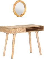 The Living Store Table de maquillage en bois - Table de Maquillage - 100x50x76 cm - Bois de manguier Massief