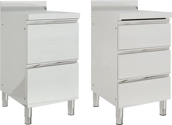 Armoire de cuisine commerciale The Living Store - 50 x 60 x (95 - 96) cm - Acier inoxydable