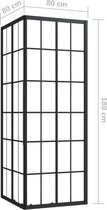 The Living Store Douchecabine - 80 x 80 x 180 cm - Transparant en zwart - ESG veiligheidsglas