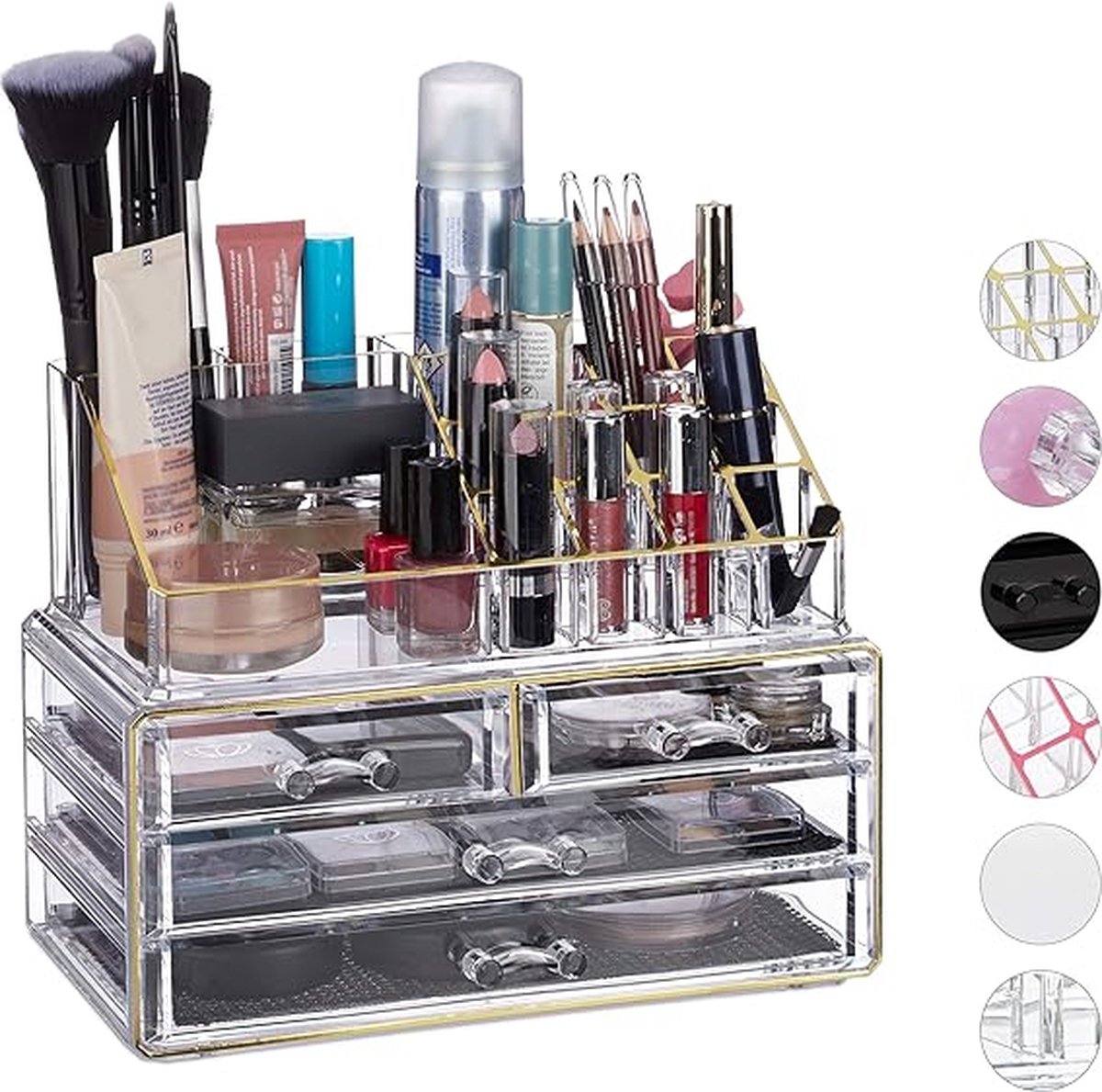make-uptafel, parfumorganizer - osmetics organizer for storage - cosmetica-organizer voor opslag