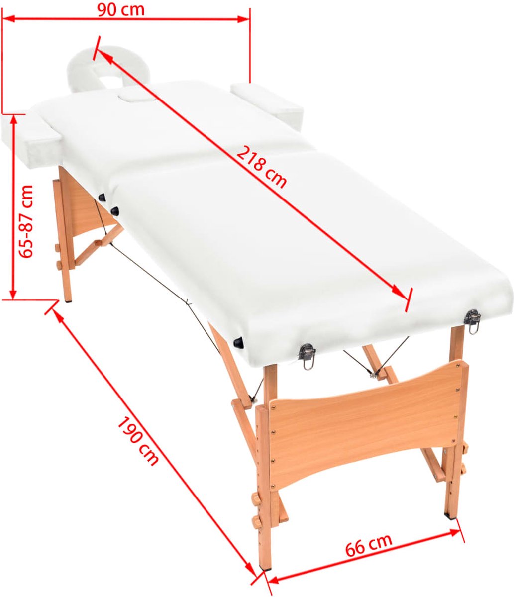 tectake - Table de massage - matelas 10 cm - sac de transport inclus,  couleur beige 
