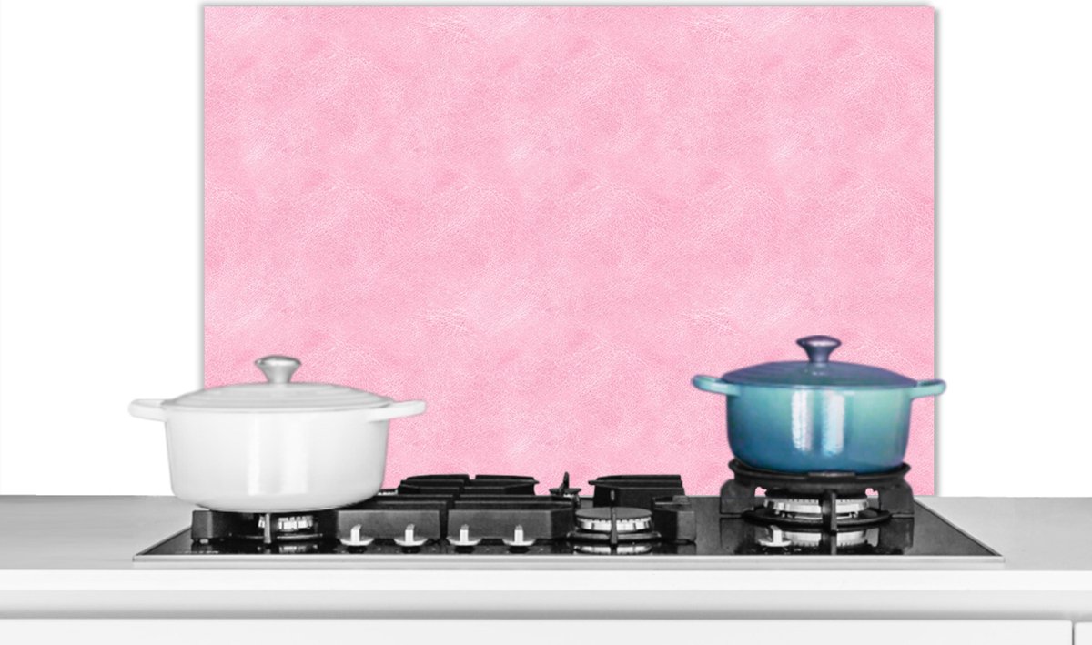 Muurbeschermer - Roze - Leer - Direenhuid - Structuur - 80x55 cm - Spatscherm keuken - Achterwand