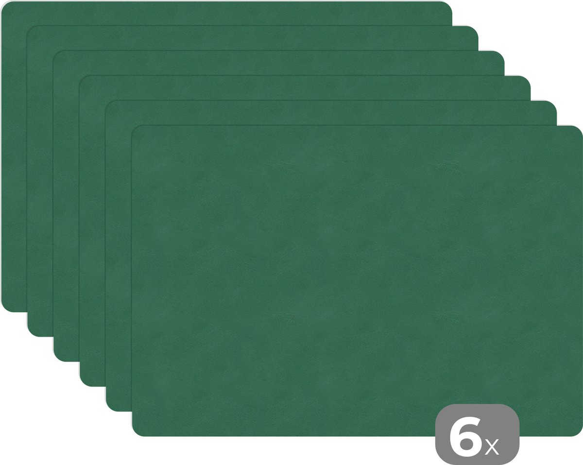 Placemats - Leer - Blauw - Keuken - Placemat - 45x30 cm - 6 stuks - Borden onderzetters