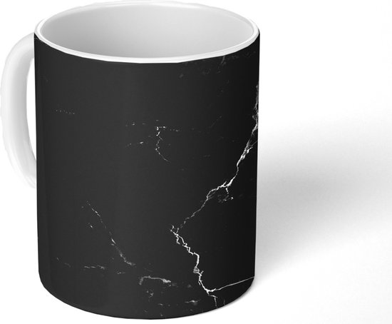 Mug - Mug à café - Marbre - Zwart - Wit - Texture - Aspect marbre - Mugs - 350 ML - Tasse - Tasses à café - Tasse à thé - Décoration Sinterklaas - Cadeaux pour enfants - Chaussures cadeaux Sinterklaas