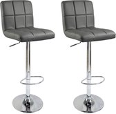 Barkruk Hughard - Met hoge rugleuning - Barstoelen ergonomisch - Zithoogte 60 - 82cm - Wit - Set van 1 - Keuken en bar