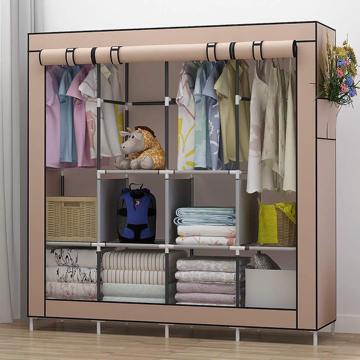 Kledingkast BILLUND 80x193 2 deuren 2 lades travertijn/beige