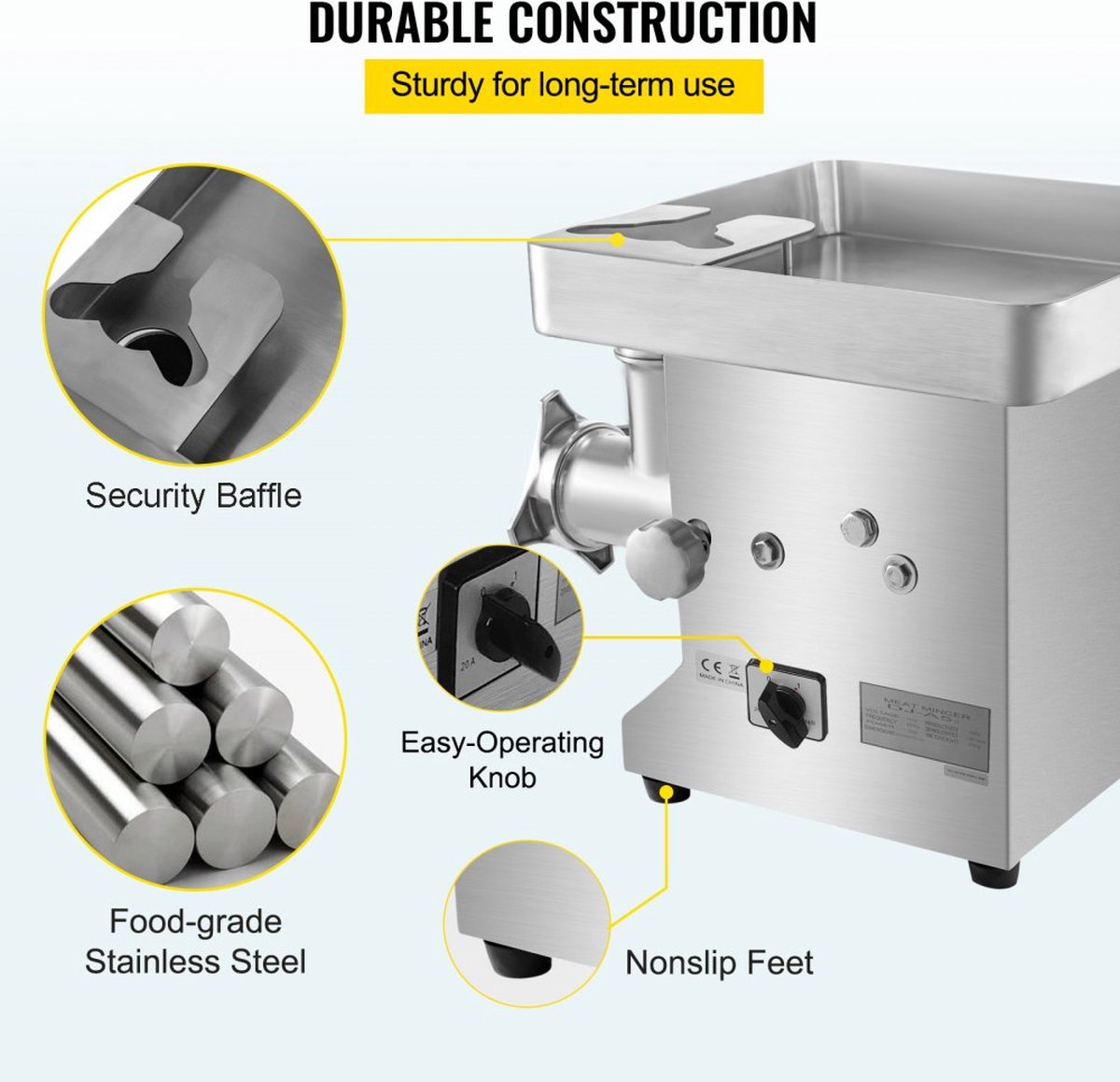 Hachoir à Viande électrique Inox Lacor : Achat, Vente - Cuisine Addict