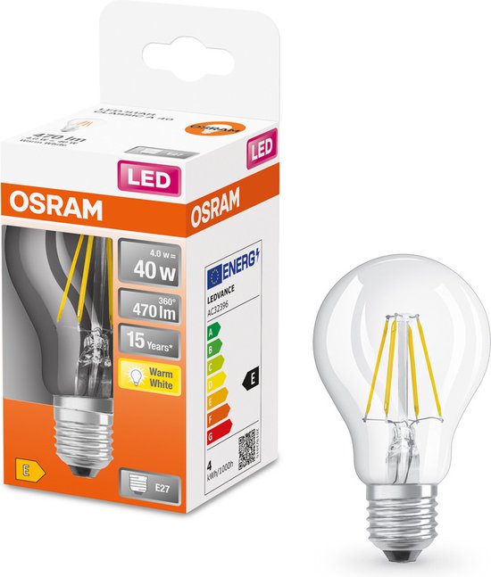 OSRAM LED-lamp Energielabel E (A - G) E27 Peer W = 60 W Warmwit (Ø l) 60 105 1 stuk(s)