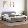 vidaXL-Boxspring-met-matras-en-LED-stof-taupe-160x200-cm