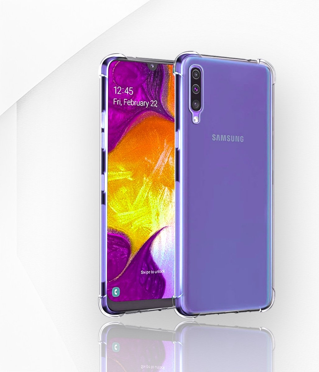 Samsung Galaxy A50 Shockproof Hoesje - Ultieme Bescherming Samsung Galaxy A50 Case - Luxe Transparante Samsung Galaxy A50 Backcover
