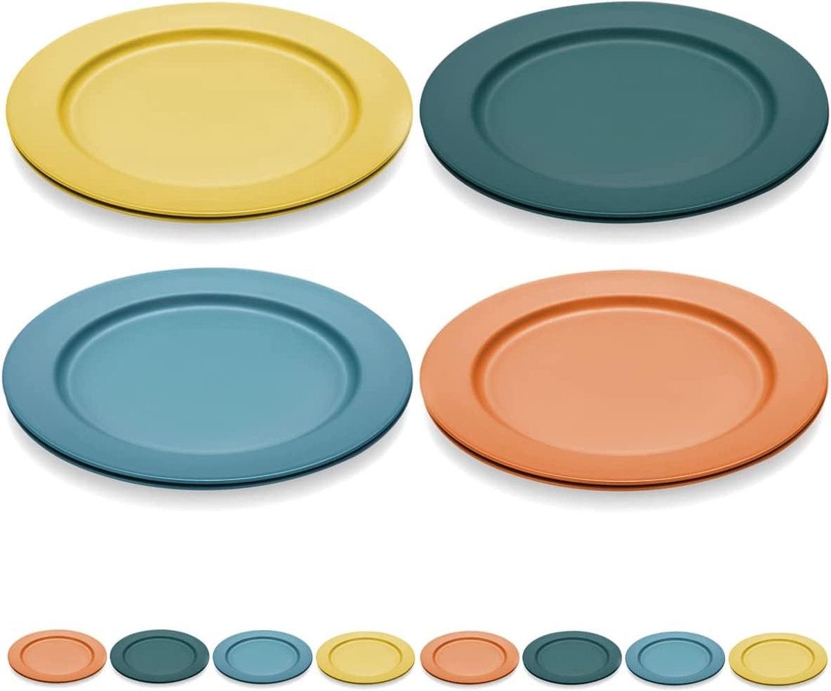 Set de 8 grandes Assiettes plates en plastique de 25,4 cm