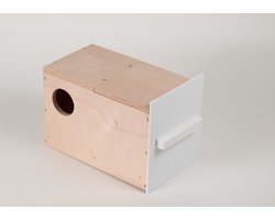Nestkast parkiet (broedkooi) - Vogelhuisje - Nestkastje - Vogel Huis - Voorfront links - Nestkasten voor broedkooien - Nesten - Nestkasten / vogelhuisjes - Gehu