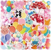 Ballonnen Stickers 50 Stuks | Feestelijke Stickers | Hartje | Verjaardag | Vrolijk | Party | Feest | Laptop Stickers | Stickers Kinderen en Volwassenen | Stickervellen | Plakstickers | Koffer Stickers | Stickers Bullet Journal en Planner