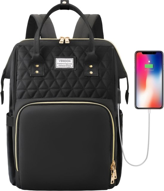 Laptoptas Dames MATEIN Laptoptas Voor Dames 15,6 Inch - Met Geïsoleerd Lunchvak & USB Poort | Paars Lunch Tote Bag Laptoptas Dames MATEIN Laptoptas Voor Dames 15,6 Inch - Met Geïsoleerd Lunchvak & USB Poort | Paars Lunch Tote Bag