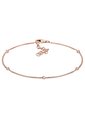Bracelet en or rose avec une fine chaîne, fermoir et six cristaux placés.