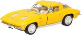 Modelauto Chevrolet Corvette 1963 geel 13 cm - speelgoed auto schaalmodel