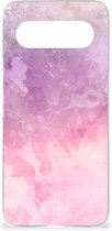 Telefoonhoesje Google Pixel 8 Silicone Back Cover Pink Purple Paint