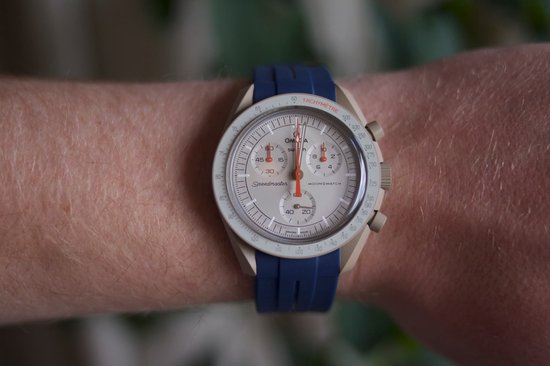 MoonSwatch horlogebandje - Blauw Striped