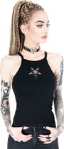 Restyle Mouwloze top -S- Pentagram mesh Zwart