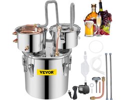VEVOR Water Alcohol Distiller - 12,3L Destillatie Plant -Roestvrijstalen Liquor Distilling Distiller Complete Set Inbegrepen -Eindproducten Fruit Wijnen, Whisky, Liquor, Champagne, Wodka -Zilver VEVOR Water Alcohol Distiller - 12,3L Destillatie Plant -Roestvrijstalen Liquor Distilling Distiller Complete Set Inbegrepen -Eindproducten Fruit Wijnen, Whisky, Liquor, Champagne, Wodka -Zilver