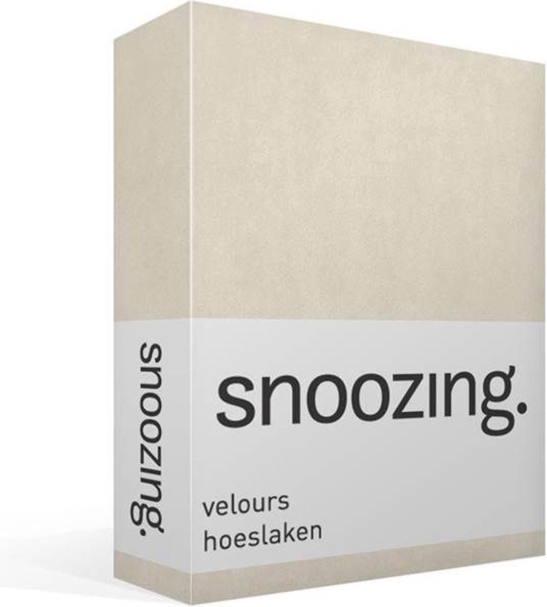 Snoozing velours hoeslaken - Lits-jumeaux - Ivoor