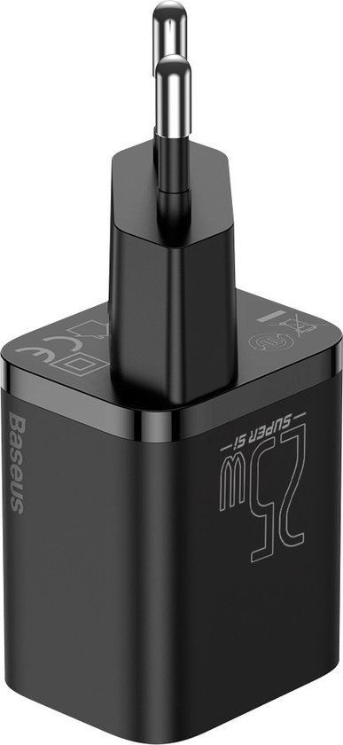 Chargeur Baseus Super Si USB C noir - charge rapide 25W