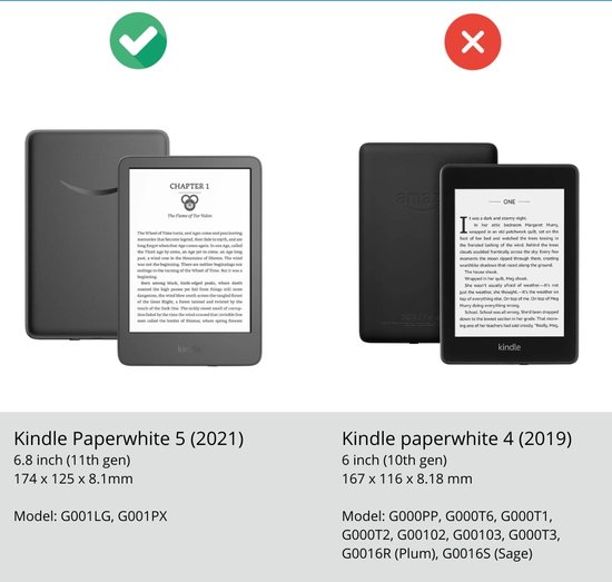 Case2go - Étui pour Kindle Paperwhite (2021) - Étui portefeuille Business - Avec porte-cartes - Vert