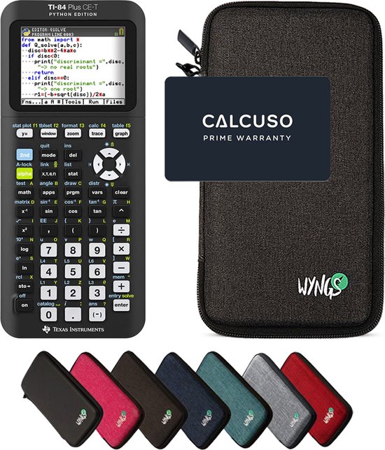 CALCUSO Basispakket donkergrijs met Grafische Rekenmachine TI-84 Plus CE-T Python Edition