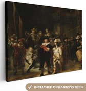 Canvas - Schilderij De nachtwacht - Kunst - Oude meesters - Rembrandt - 40x30 cm - Wanddecoratie - Woonkamer