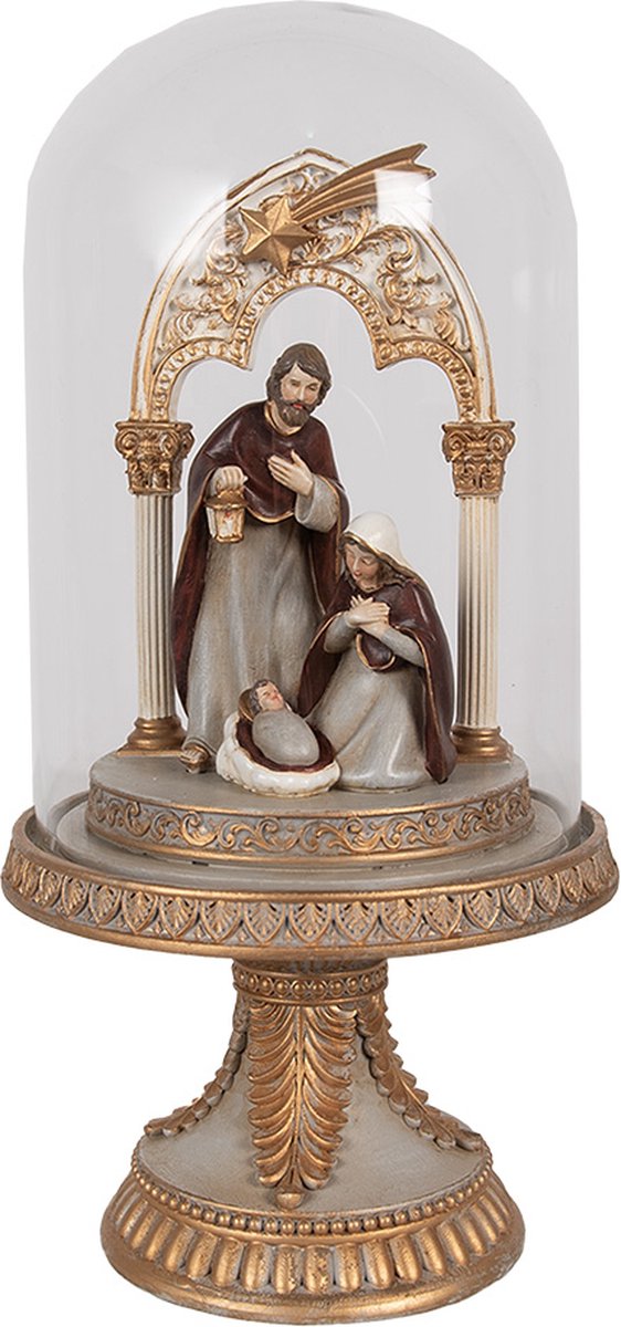 Stolp Kerstgroep 29 cm Goudkleurig Polyresin