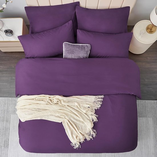 Botanische Lavendel Elegant Beddengoed 140 x 200 cm Paars, Dekbedovertrek Bedrukt Microvezel Comfortabel Beddengoed Set met Ritssluiting en 2 Kussenslopen voor Jongen Meisje