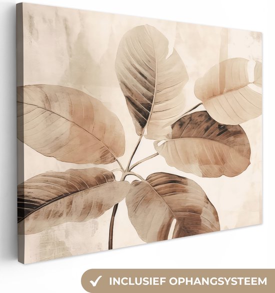 Canvas Schilderij Gedroogde plant - Natuur - Bruin - Planten - 40x30 cm - Wanddecoratie