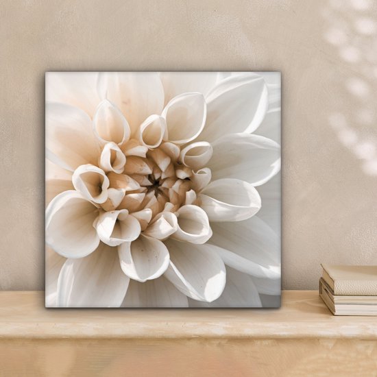 Peinture sur toile 20x20 cm - Décoration murale Fleurs - Wit - Nature - Décoration murale murale salon - Décoration chambre - Accessoires de chambre - Peintures