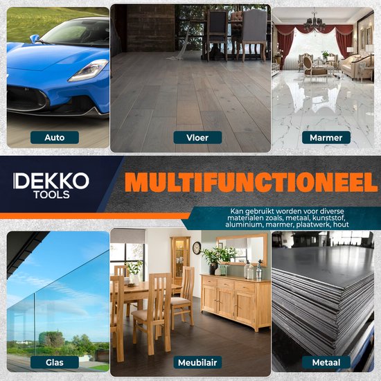 Dekko Tools Polijstmachine - Professionele Poetsmachine - Krachtige 1200W - 17 polijstschijven - 125MM pads - 6 standen