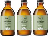 Fushi Wellbeing - Castor Olie - 3 x 250ml - Biologisch - Weldadig voor huid en haar