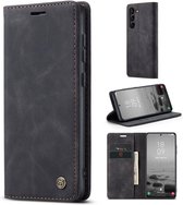 CaseMe - Telefoonhoesje geschikt voor Samsung Galaxy S23 FE - Wallet Book Case - Met Magnetische Sluiting - Zwart