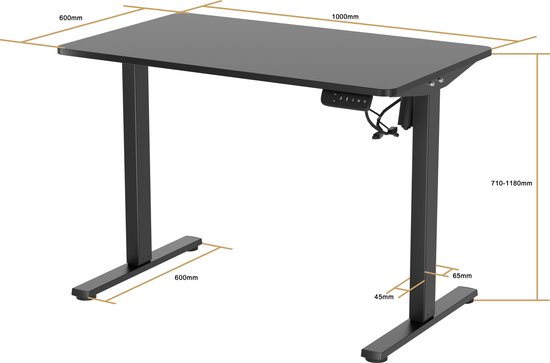 Vestland Zit-sta bureau elektrisch - In hoogte verstelbaar - 100x60 cm