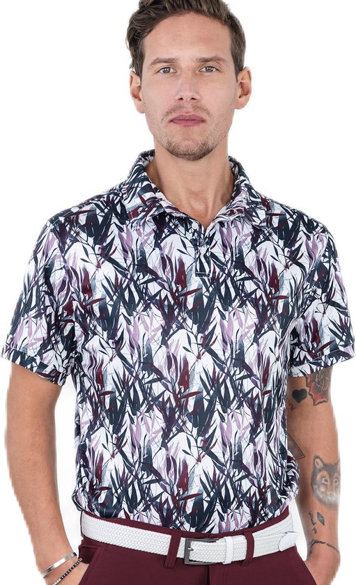 Func Factory mannen Polo Leaf print maat L