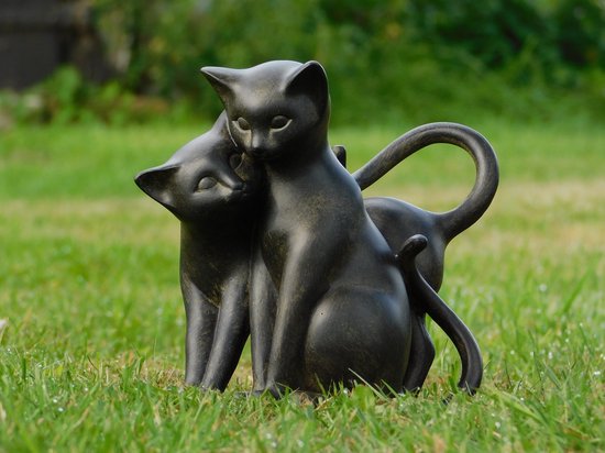Statue de chat, chats jouant, statue de chat pour l'intérieur et  l'extérieur | bol