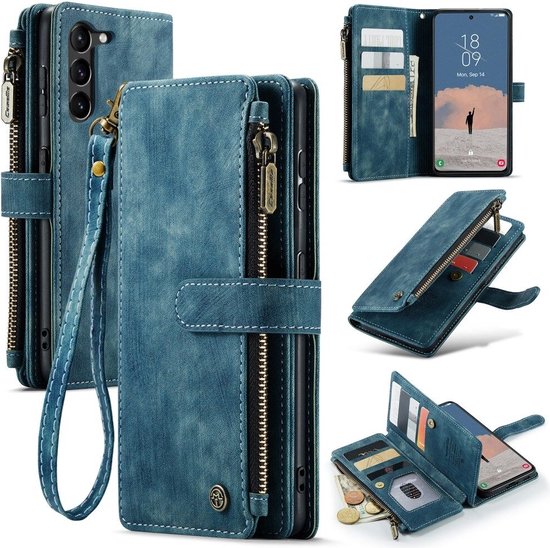 CaseMe Samsung Galaxy S23 Ultra wallet hoesje - Blauw