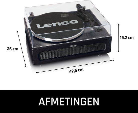 Lenco Platenspeler met Bluetooth - Vier ingebouwde Speakers 40W RMS - LS-430BK - Zwart — afbeelding 4