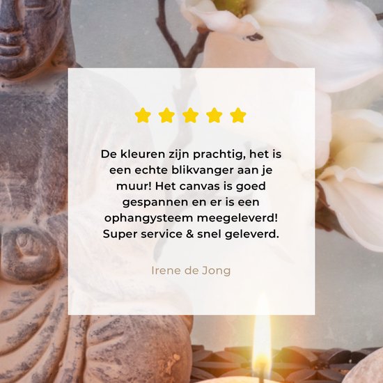 Peintures sur toile Bouddha - Bougies - Grijs - 120x80 cm - Décoration murale